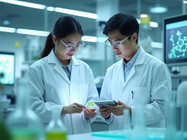 研究室で新素材を検討する人々